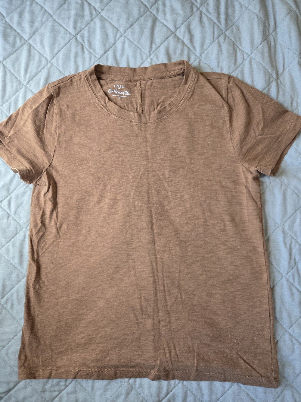 J.Crew Lightweight Girlfriend Tee in Warm Rust Brown